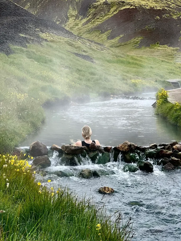 A warm soak among wildflowers